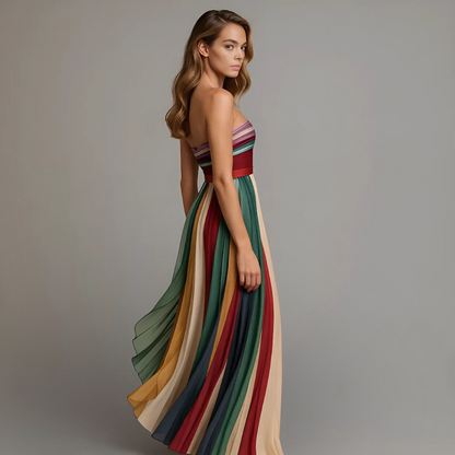 Women's Strapless Pleated Dress