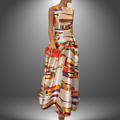 Women's Geometric Print Maxi Dress - 
Fashinoza