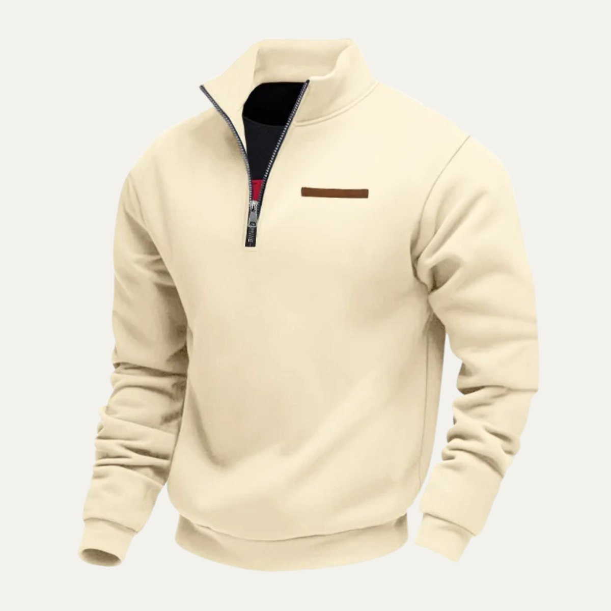 Men's Warm Half Zip Sweater Stand Collar Casual