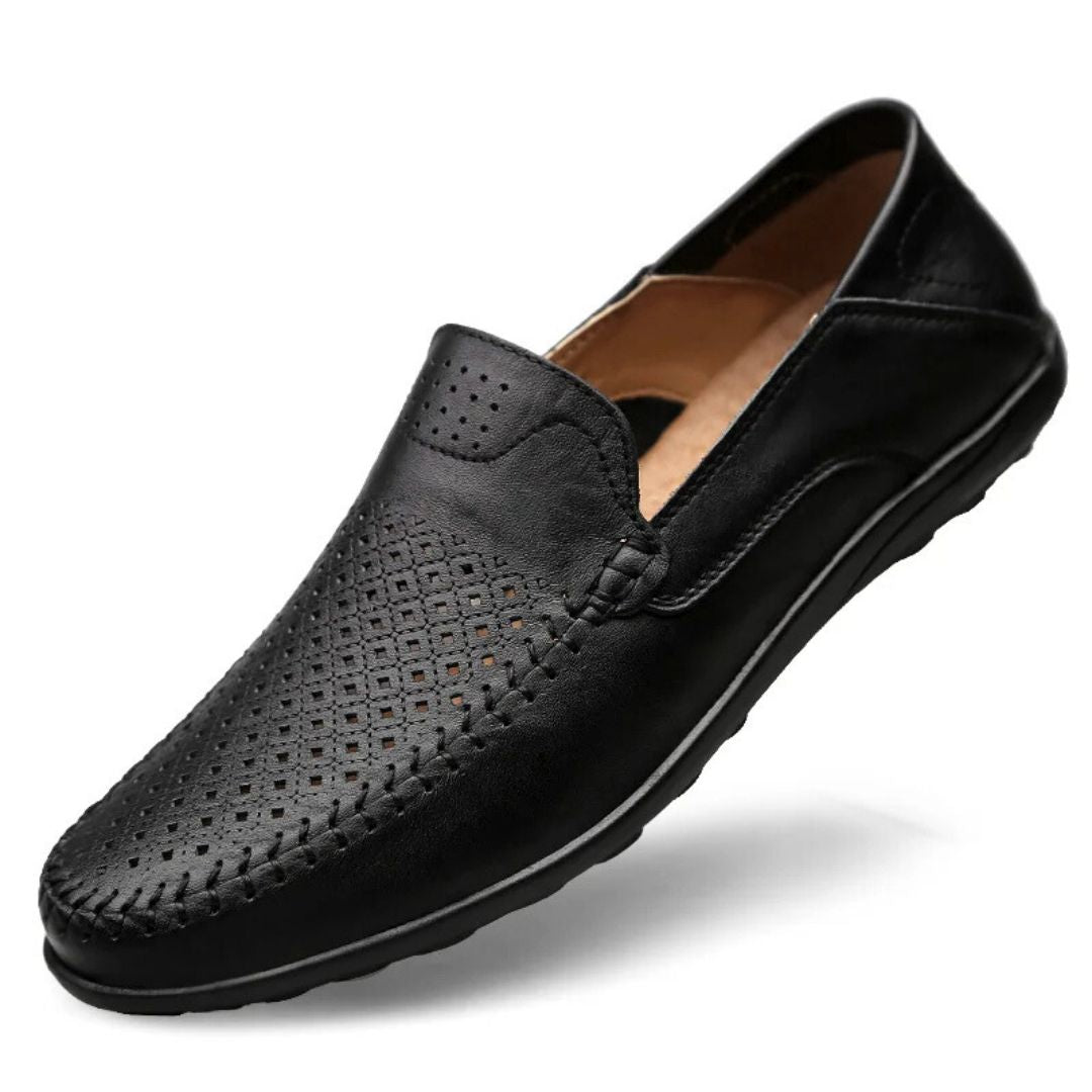 Genuine Leather Loafers Breathable Air Flow Design - 
Fashinoza