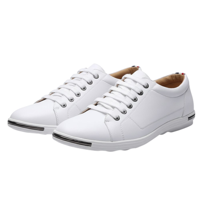 Men's New Casual Leather Walking Flats Sneakers
