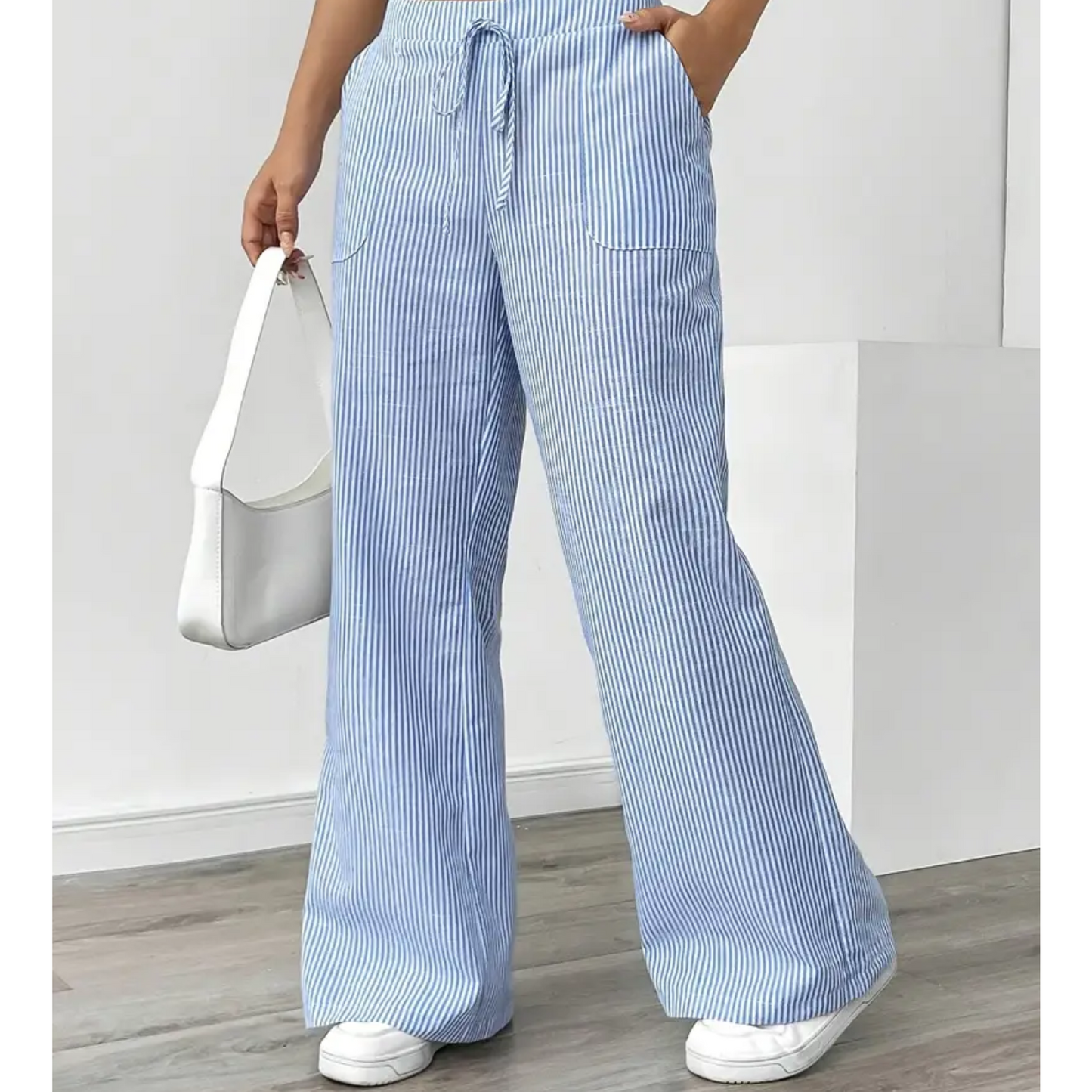 Women's Striped Pants With Pockets