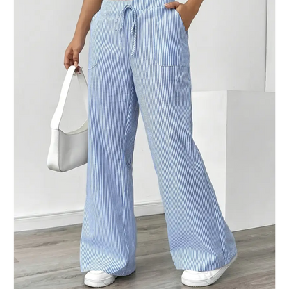 Women's Striped Pants With Pockets