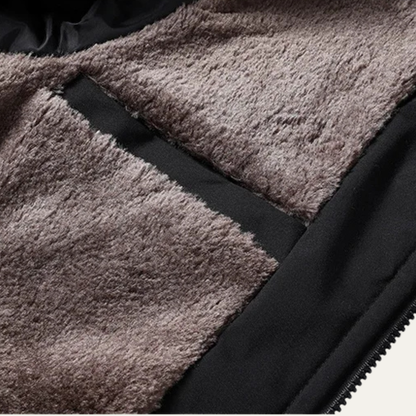 Men's Quilted Fleece Jacket Thick Padded Coat