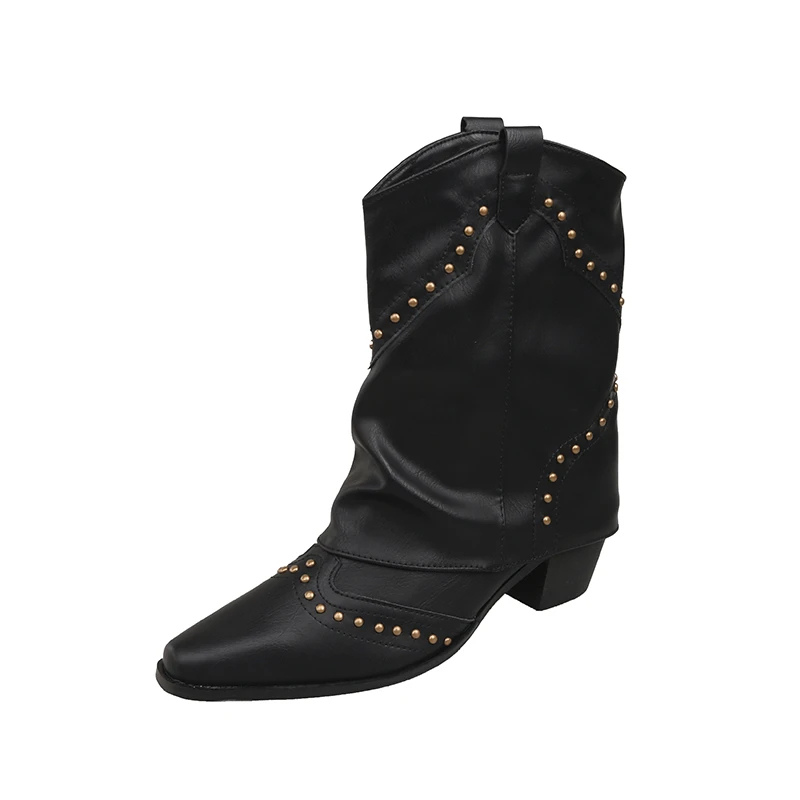 Women's Studded Ankle Boots Slouchy