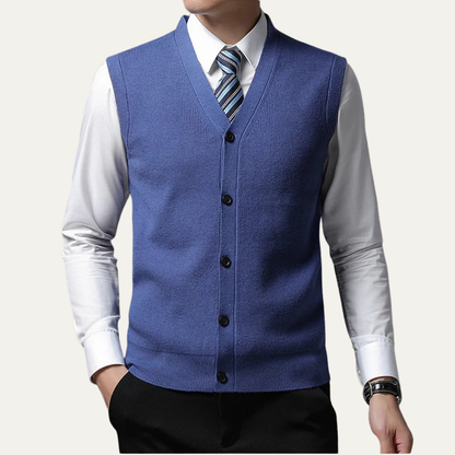 Men's Knit Waistcoat Smart Button Closure