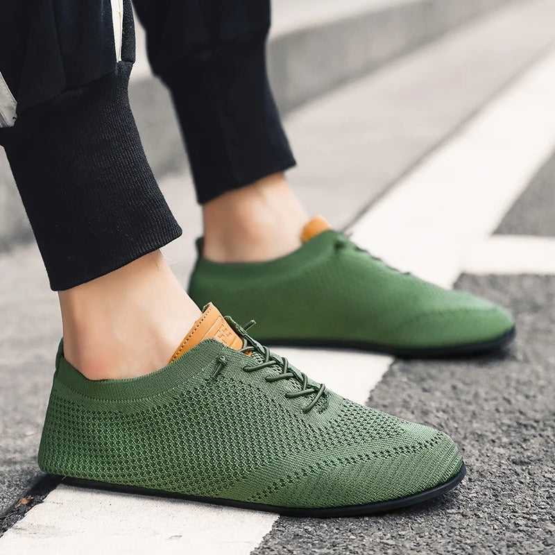 Men's Slip On Shoes Knit Low Lace Detail