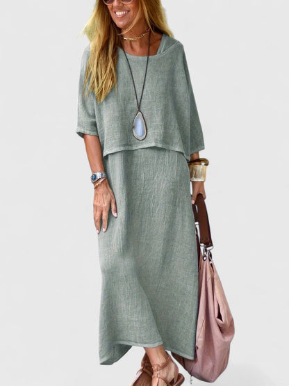 Women's Maxi Dress Set Cotton Two Piece