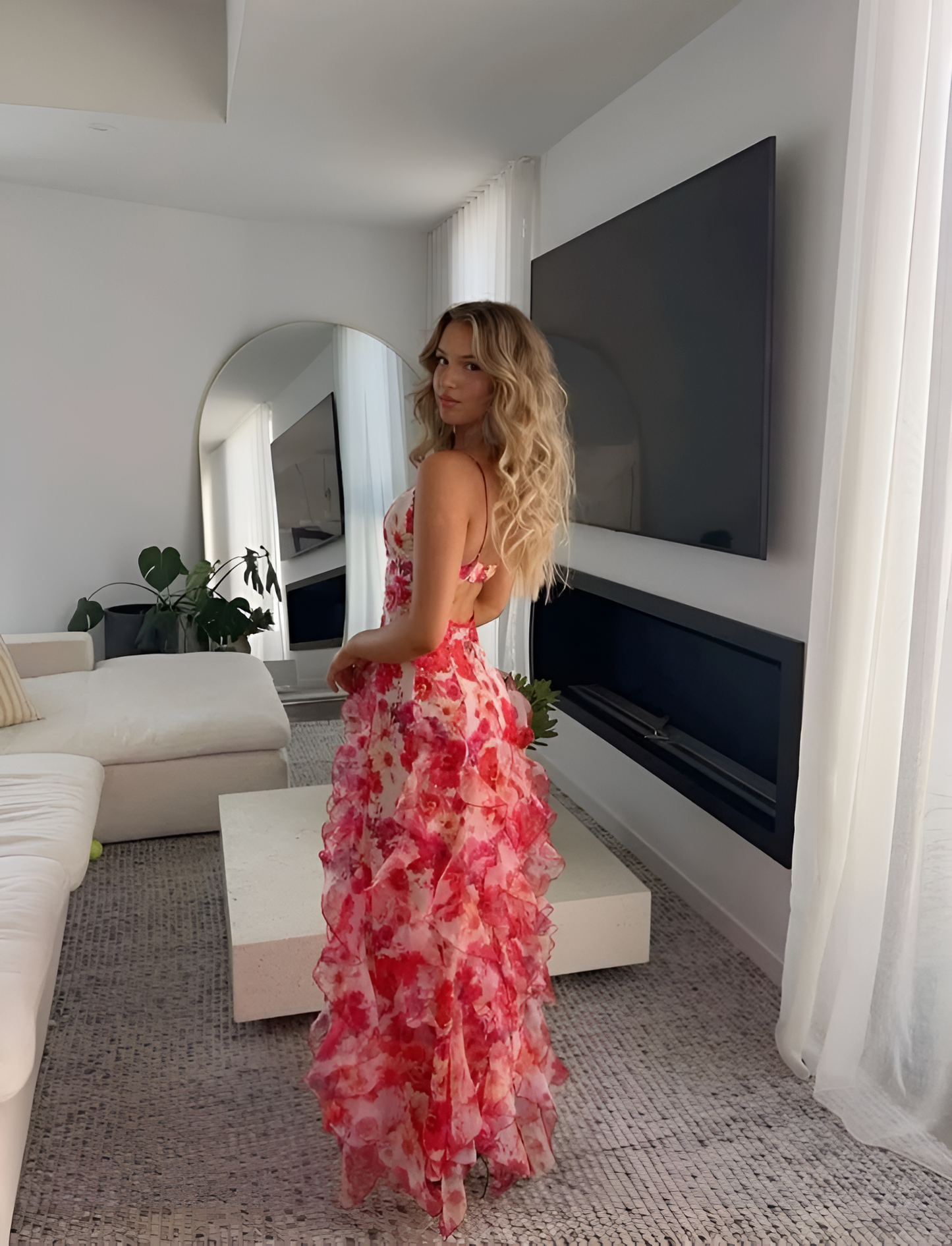 Women's Floral Maxi Dress Elegant Occasions