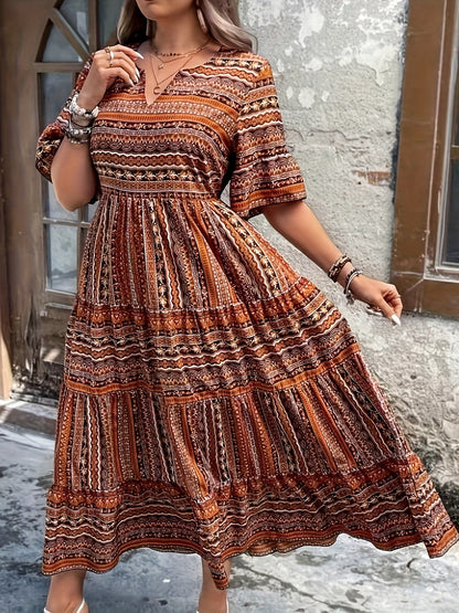 Vivienne Women's Printed Maxi Dress Flowy