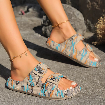 Estelle Women's Flat Sandals Adjustable Buckle