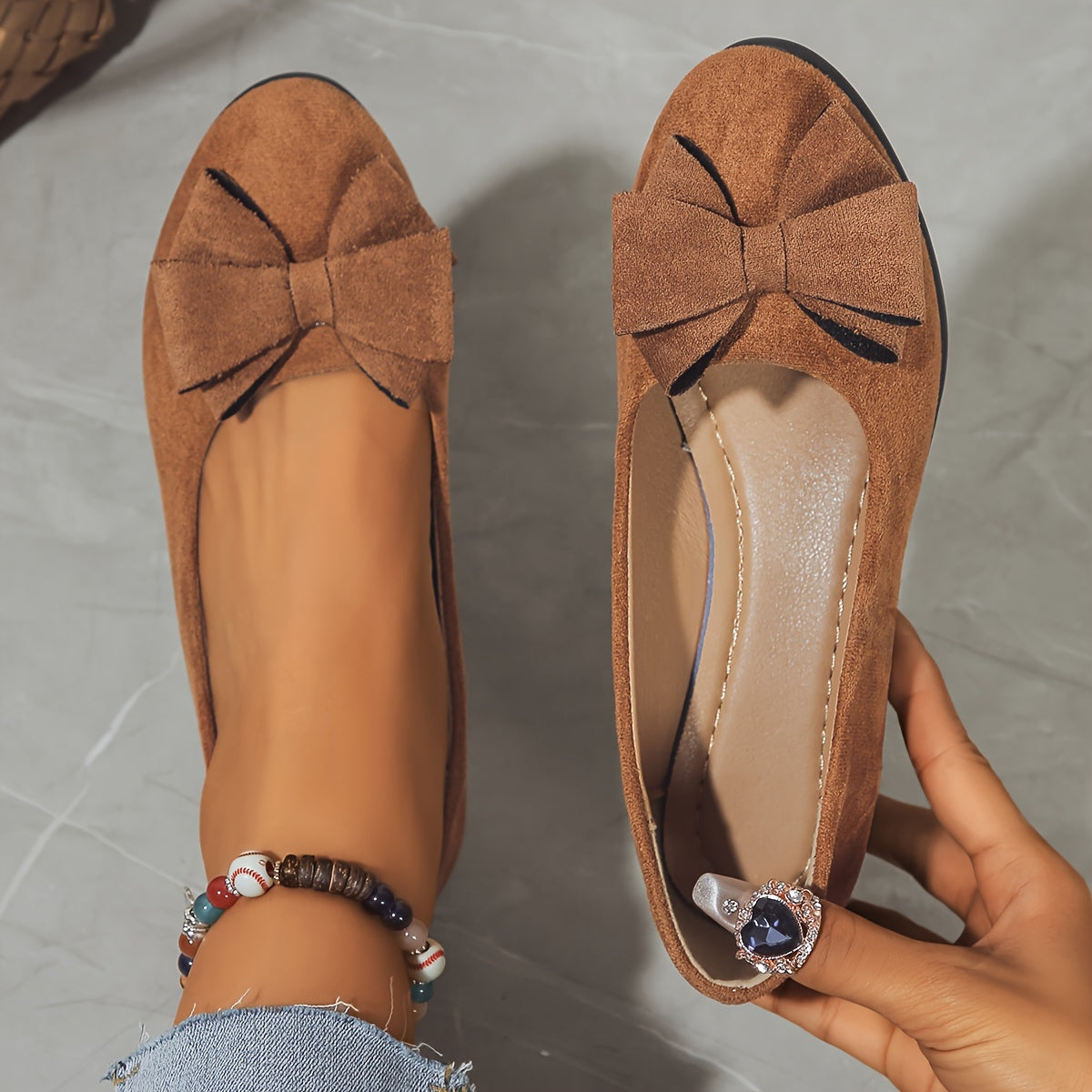 Women's Round Toe Ballet Flats Slip-On Shoes