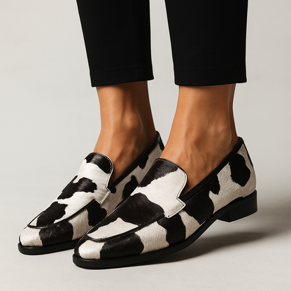 Women's Slip-On Loafers Cow Print - Fashinoza
