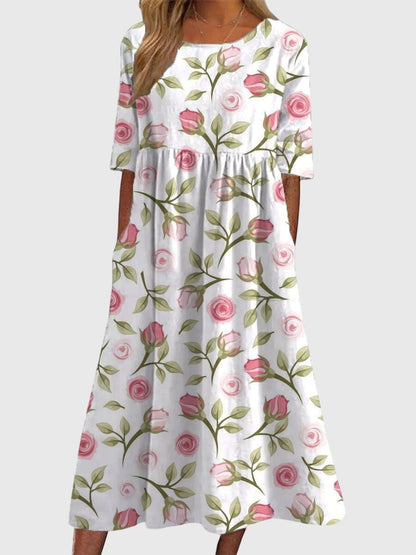 Lily | Womens Vintage Floral Midi Dress