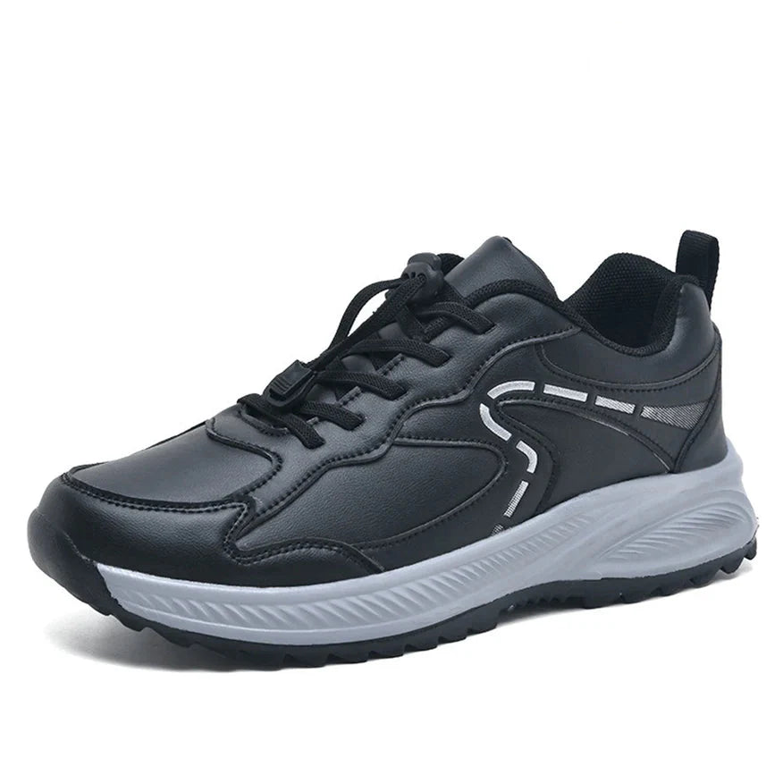 Women's Leather Walking Shoes Comfortable Slip On Sneakers with Non-Slip Soft Sole