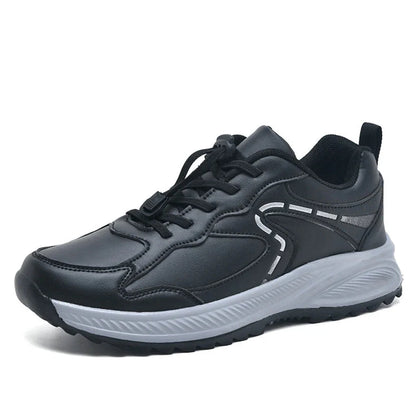 Women's Leather Walking Shoes Comfortable Slip On Sneakers with Non-Slip Soft Sole