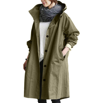 Women's Long Rain Coat Waterproof - Fashinoza