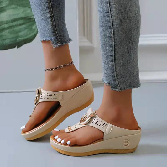 Women's Adjustable Wedge Sandals Comfortable - 
Fashinoza
