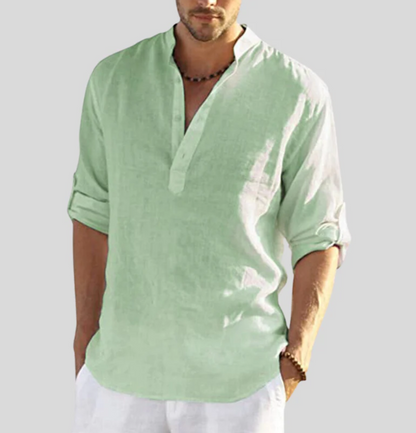 Men's Summer Shirt Cotton Casual White