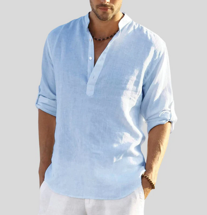 Men's Summer Shirt Cotton Casual White