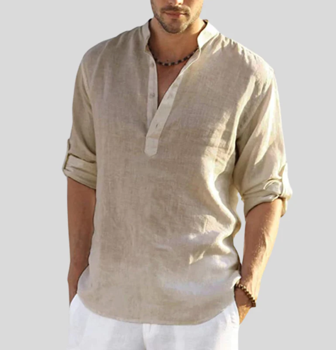 Men's Summer Shirt Cotton Casual White