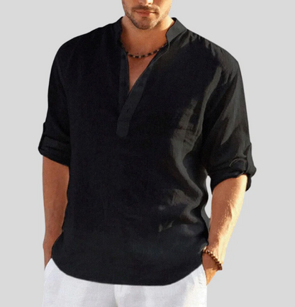 Men's Summer Shirt Cotton Casual White