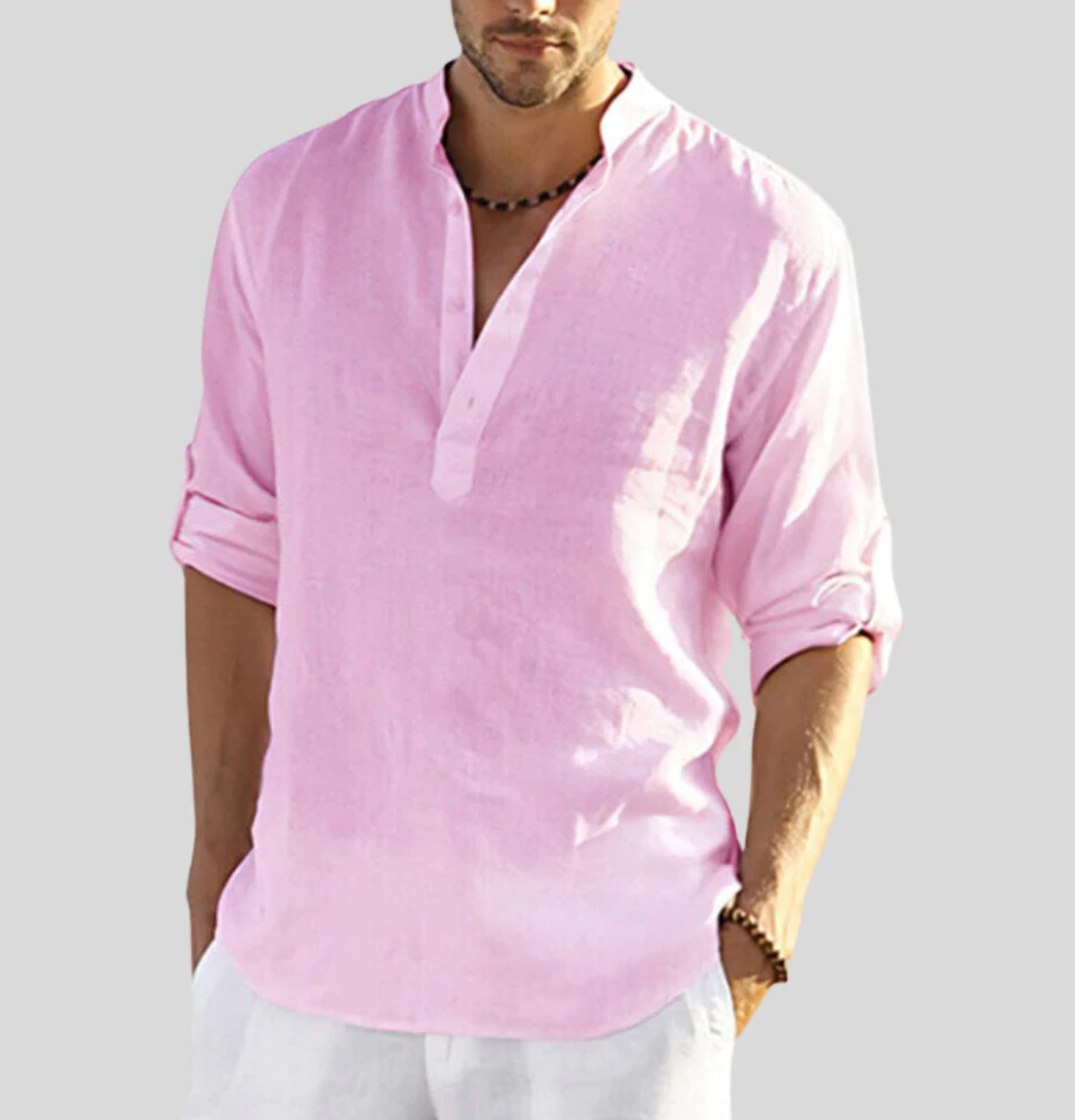 Men's Summer Shirt Cotton Casual White
