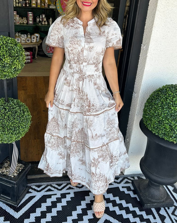 Women's Classic Toile Maxi Dress