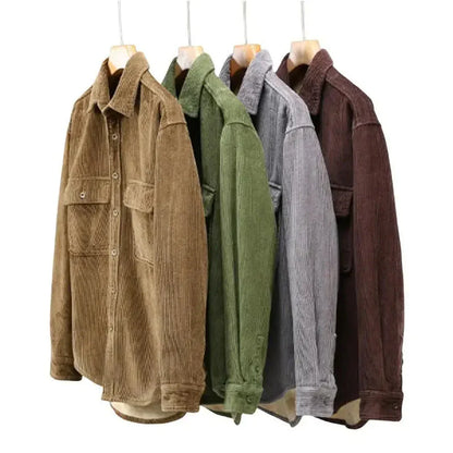 Men's Corduroy Shirt Warm Casual - Fashinoza