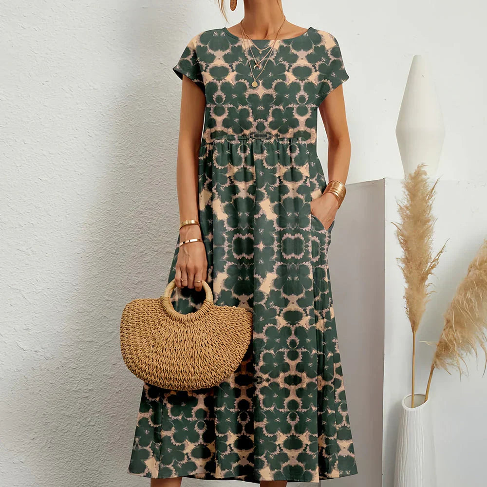 Women's Cotton Linen Midi Dress