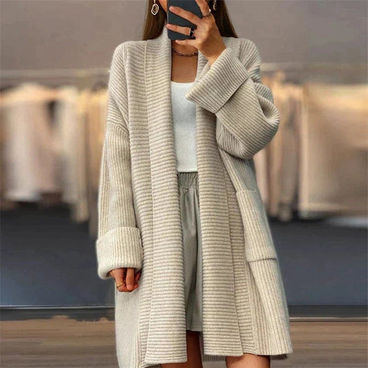 Women's Knitted Cardigan Jacket Cozy Acrylic - Fashinoza