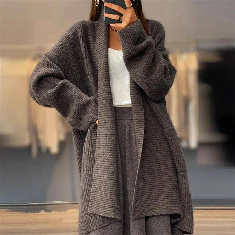 Women's Knitted Cardigan Jacket Cozy Acrylic