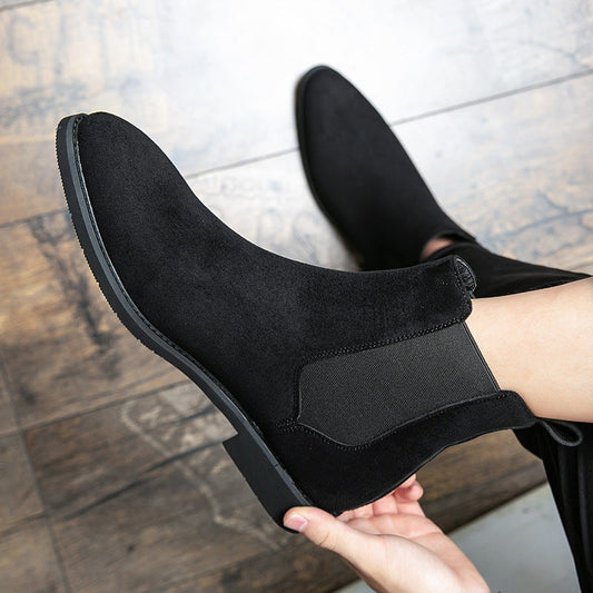Men's Chelsea Boots Ankle-Length Leather Black - 
Fashinoza