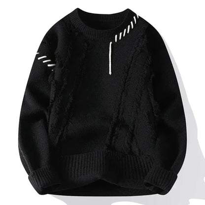 Textured Stitch Crew-Neck Men’s Sweater