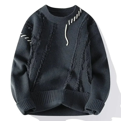 Textured Stitch Crew-Neck Men’s Sweater