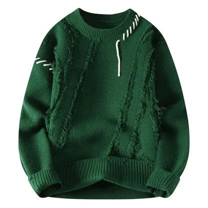 Textured Stitch Crew-Neck Men’s Sweater