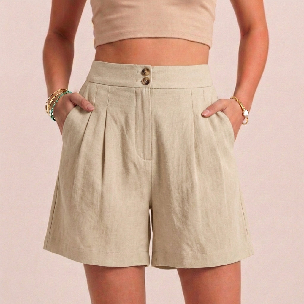 Women's Paperbag Waist Shorts Tailored Pockets
