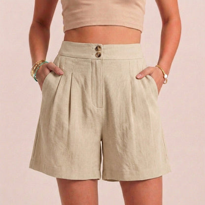 Women's Paperbag Waist Shorts Tailored Pockets