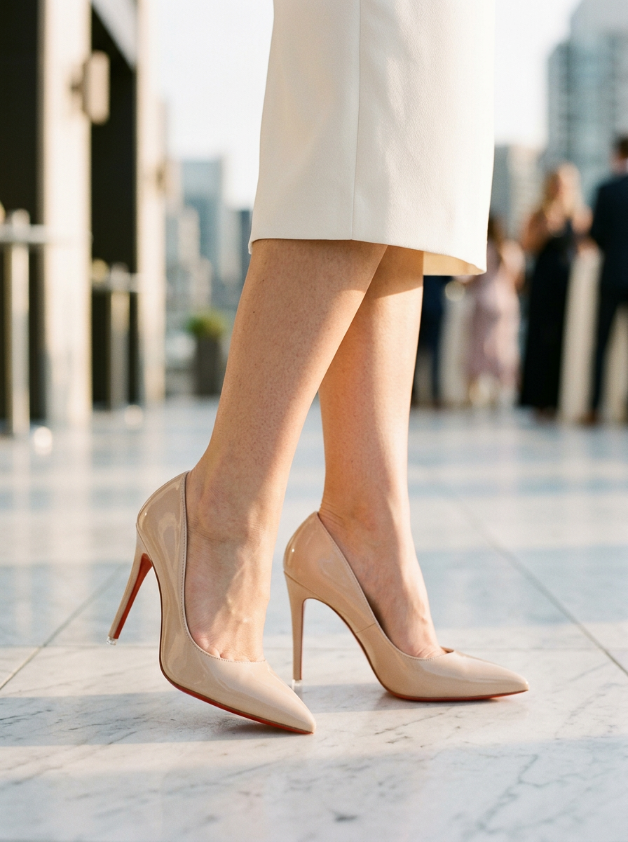 Women's Stiletto Pumps Glossy Pointed Toe Black