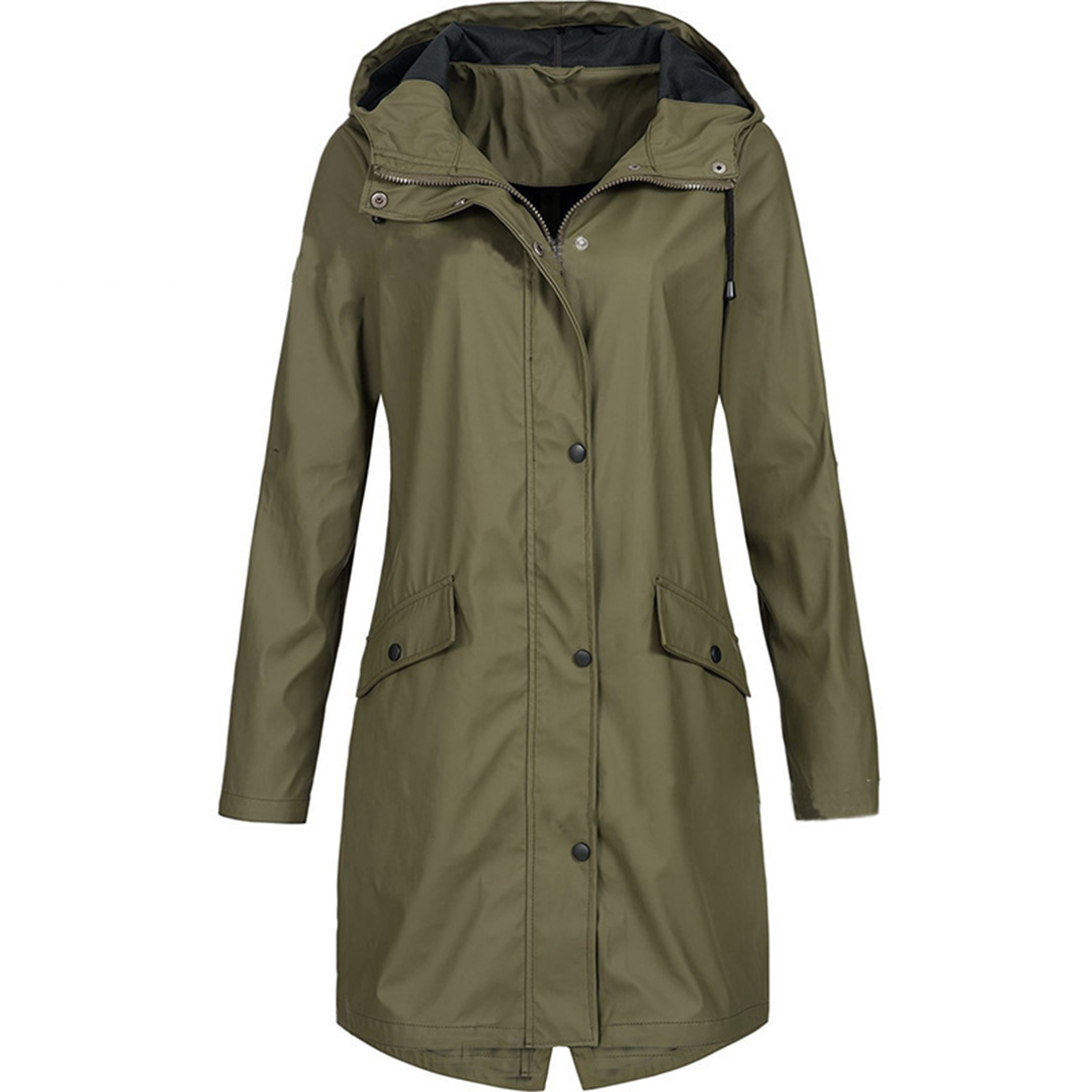 Women's Waterproof Hooded Rain Jacket Lightweight Windproof