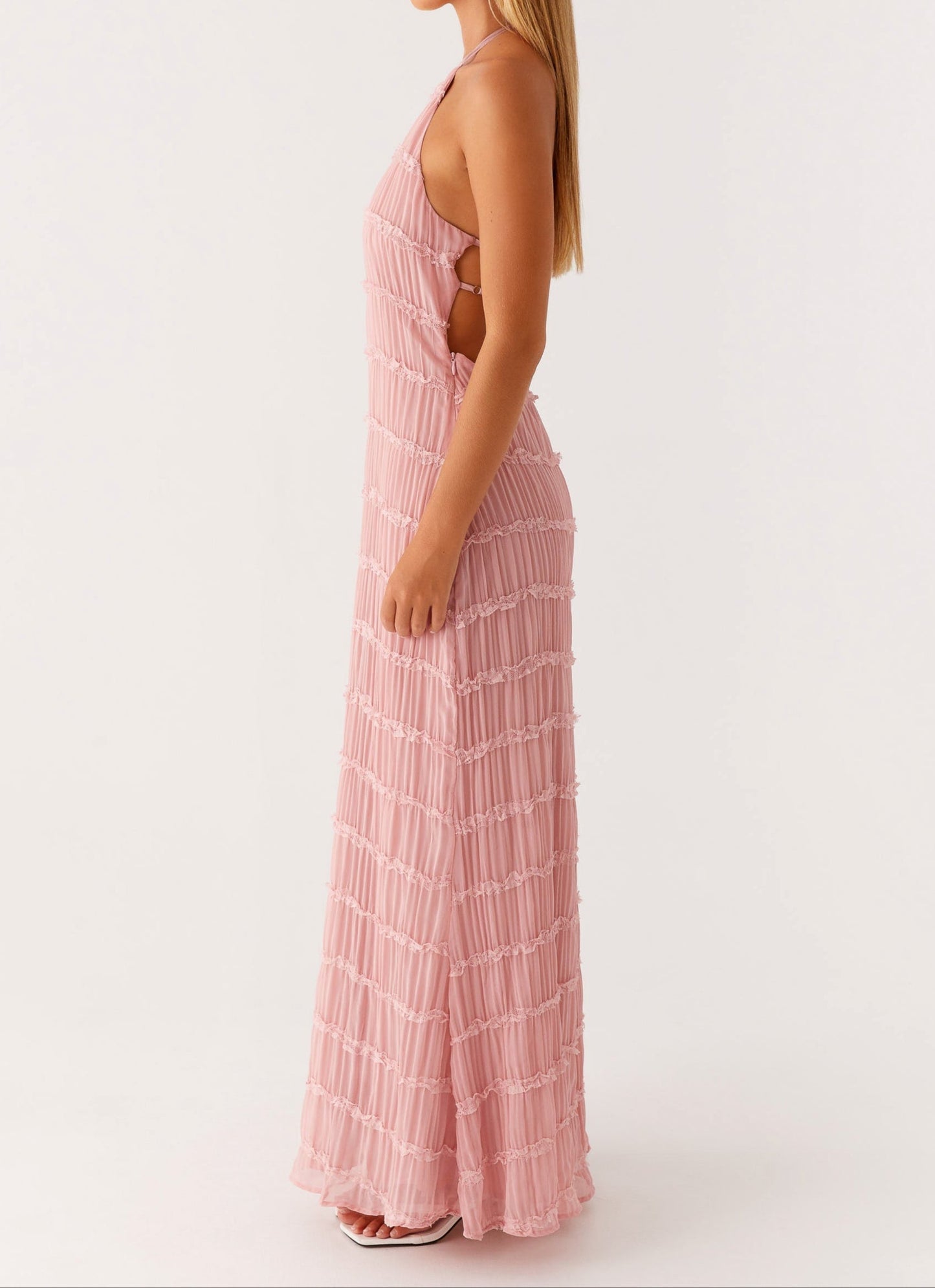 Women's Fitted Halter Maxi Dress