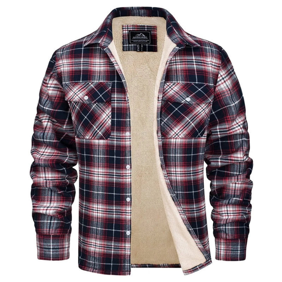 Men's Sherpa Jacket Insulated Flannel Plaid