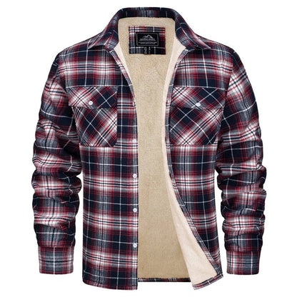 Men's Sherpa Jacket Insulated Flannel Plaid