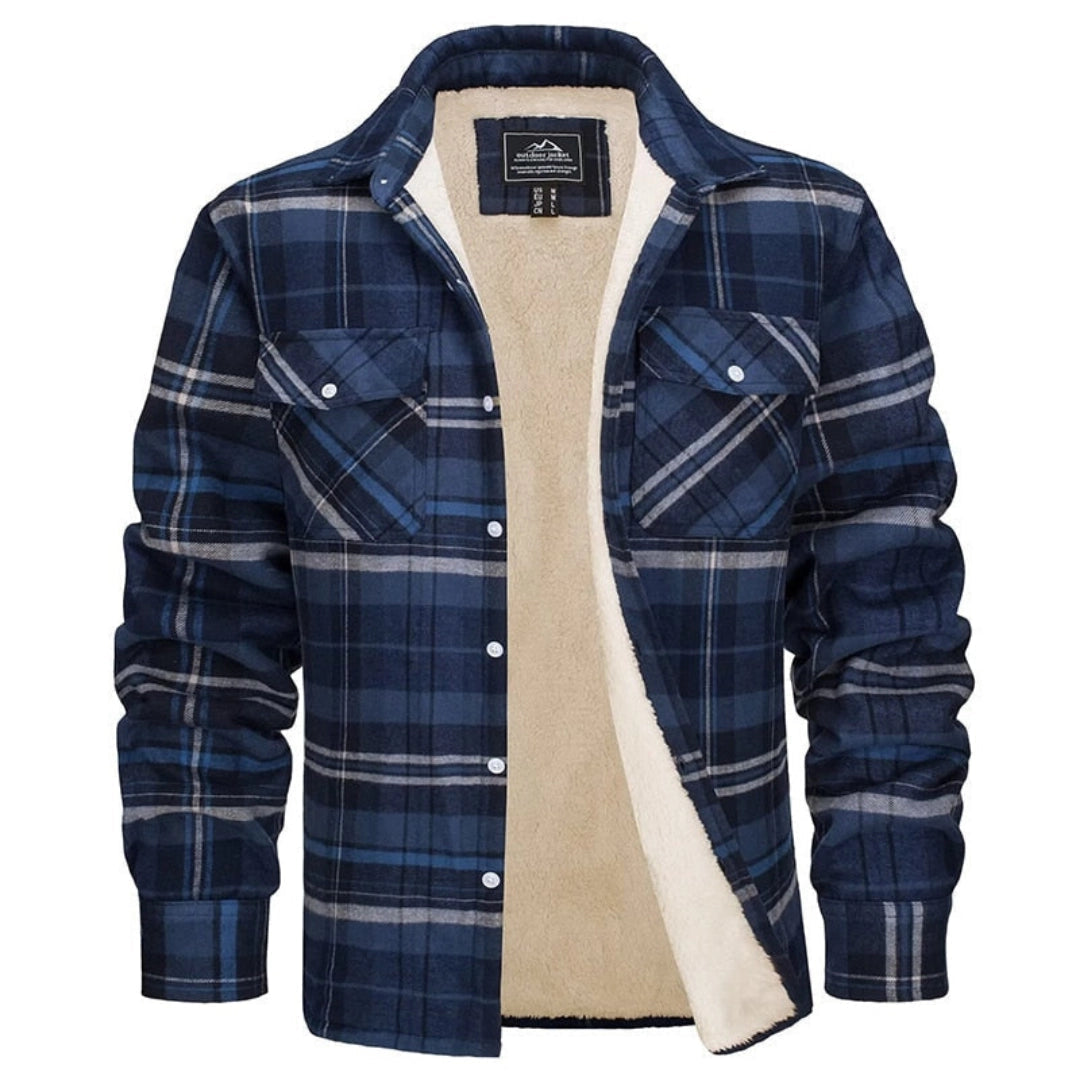 Men's Sherpa Jacket Insulated Flannel Plaid