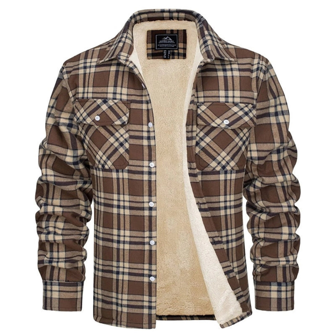 Men's Sherpa Jacket Insulated Flannel Plaid