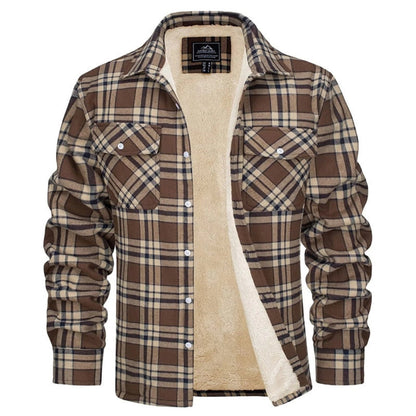 Men's Sherpa Jacket Insulated Flannel Plaid