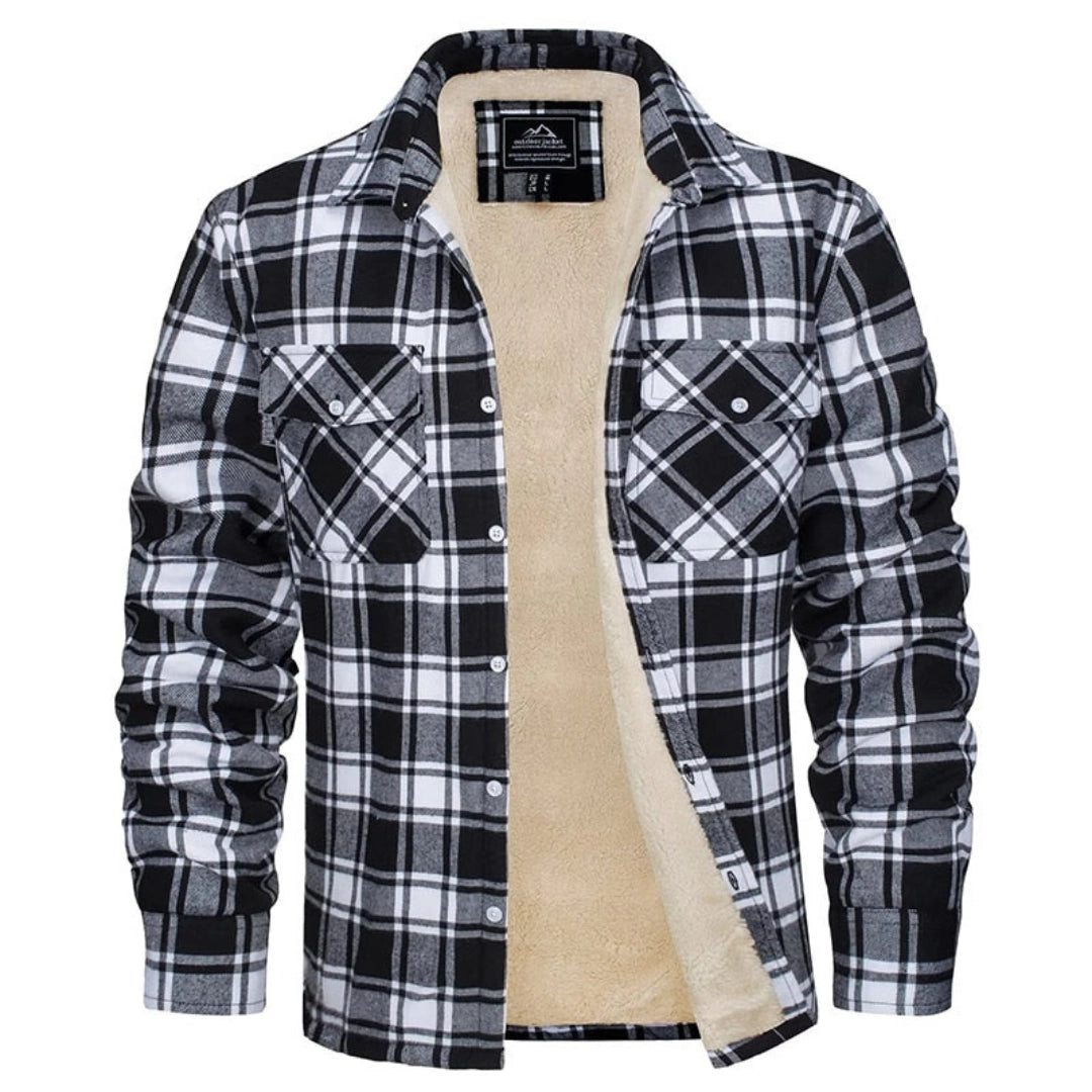 Men's Sherpa Jacket Insulated Flannel Plaid