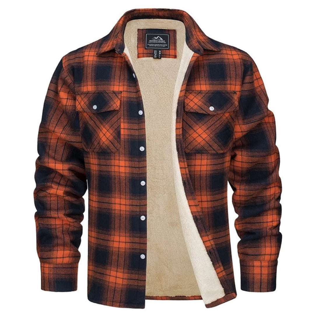 Men's Sherpa Jacket Insulated Flannel Plaid