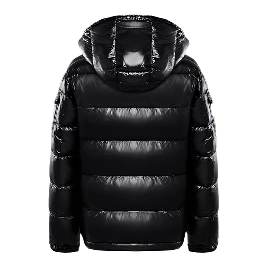 Men's Insulated Hooded Puffer Jacket Black - Fashinoza