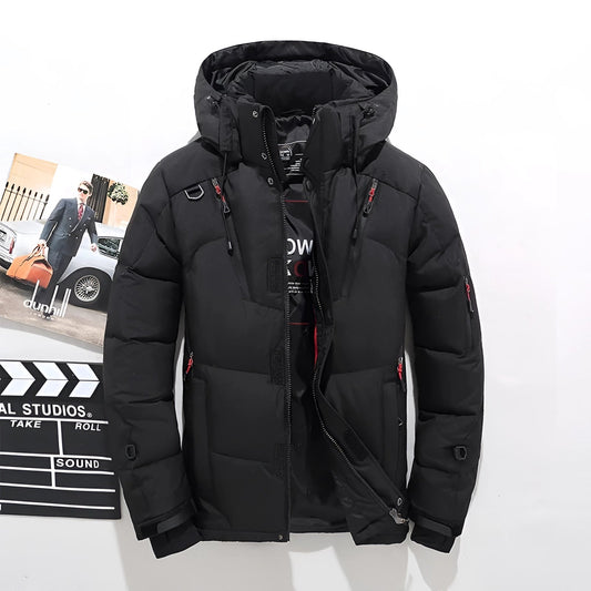Men's Waterproof Insulated Ski Jacket Black - Fashinoza